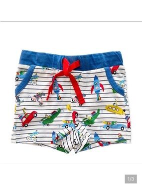 Baby Boden Rocket and Vehicle Print Shorts